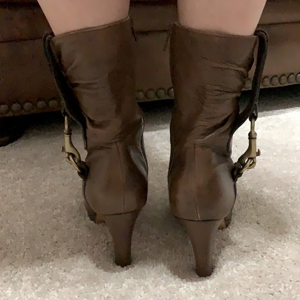 COACH leather mid calf boots - Picture 3 of 5